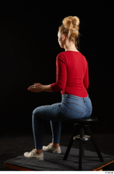 Woman White Slim Female Studio Poses